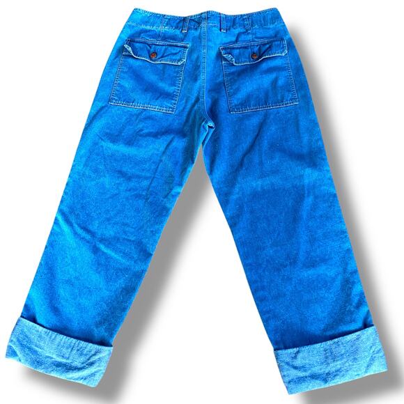 Closed Tony High Rise Jeans Sz 32 Blue Patch Pockets Cropped Cuffed Relaxed Fit - Picture 5 of 15